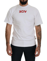 GCDS White Logo Print Cotton Short Sleeves T-shirt -   -  GCDS.
